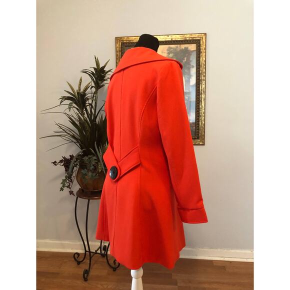 Luii Coat Women Small Red One Button Long Blazer Style Jacket Bold Statement - Picture 3 of 11